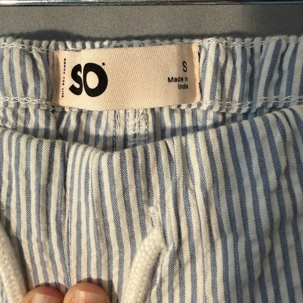 SO Clothing white and blue linen wide leg pants - Picture 6 of 6
